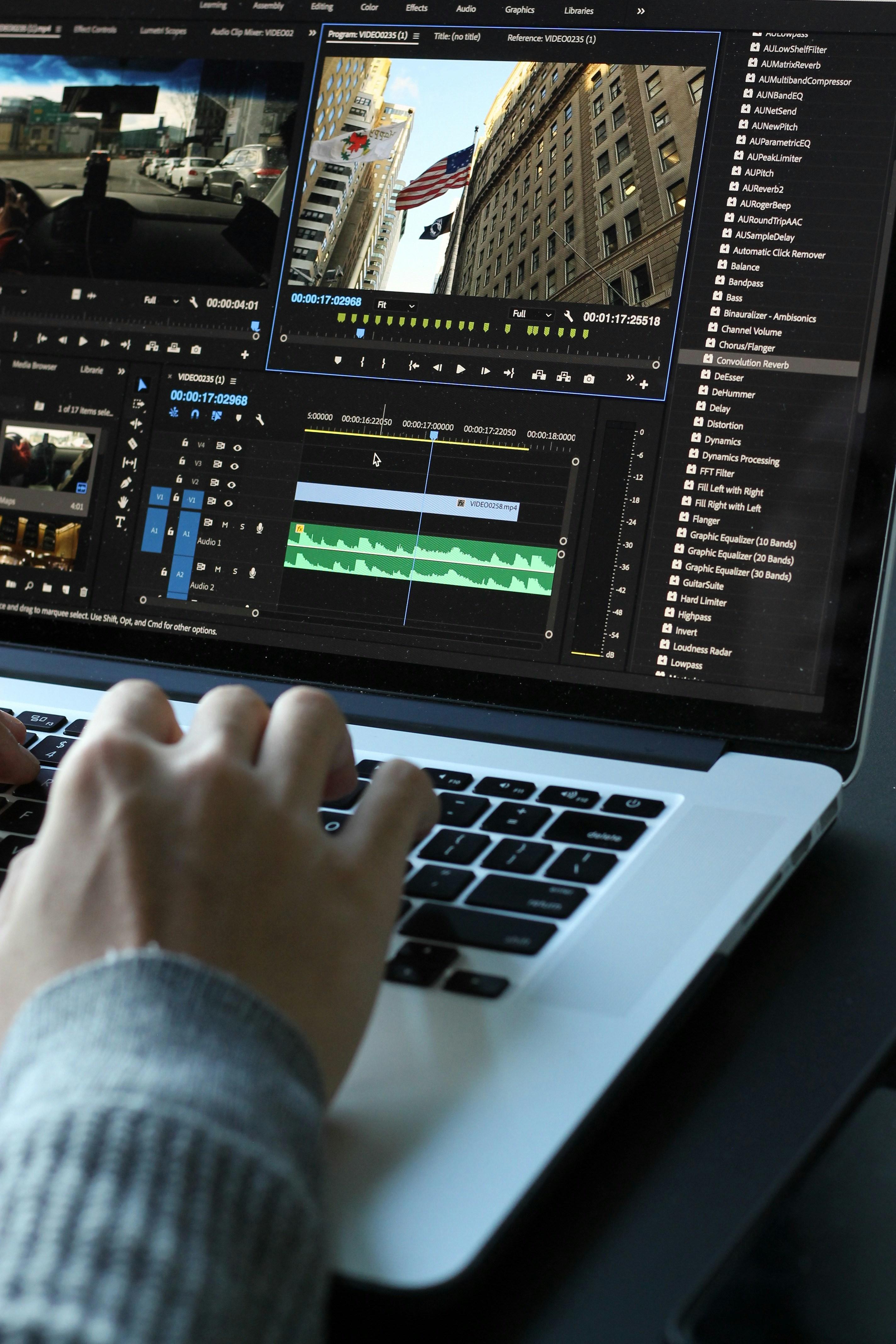 Video editing on laptop