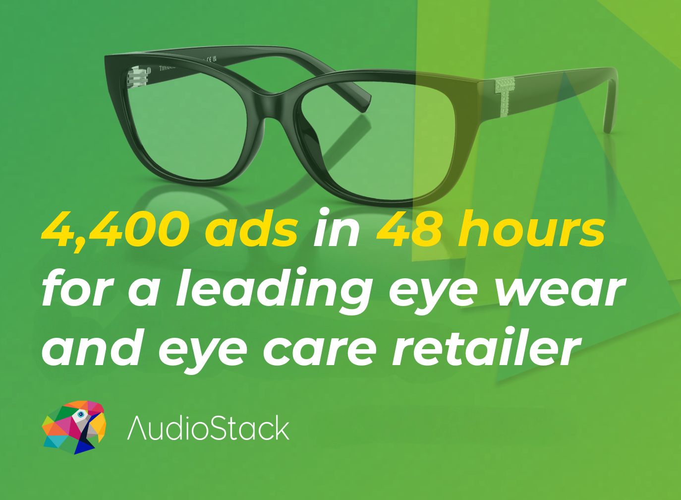 4,400+ hyper-localized audio ads in 48 hours: here’s how AudioStack redefined audio advertising for a leading American eyewear and eye care retailer.